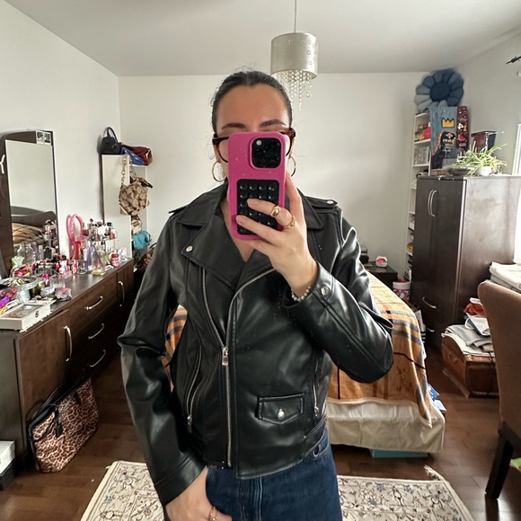 Faux leather moto jacket - Picture 1 of 11